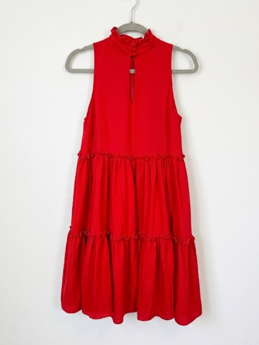Elliatt Sonnet Red Tiered Ruffle Mini Dress M Cocktail Wedding Guest Coquette - Picture 3 of 9
